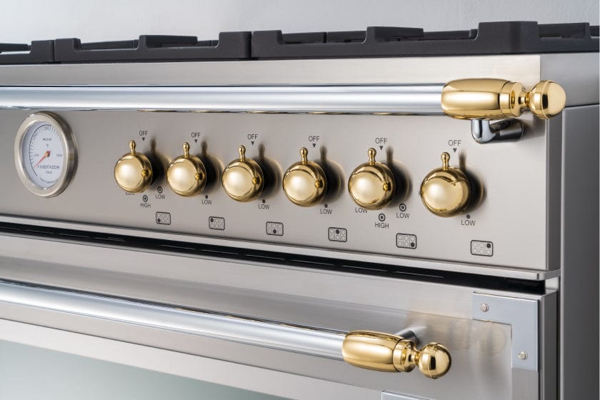 Bertazzoni Collezione Metalli Gold Decor Set for Heritage Series Range and Hood DSHERTKHGO Luxury Appliances Direct