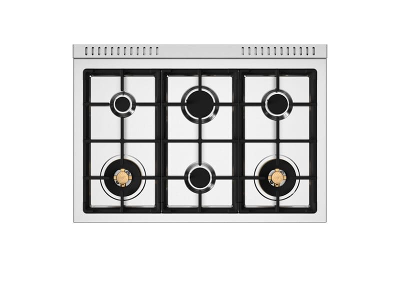 Bertazzoni Heritage Series 36 inch Dual Fuel 6 Brass Burner Ranges