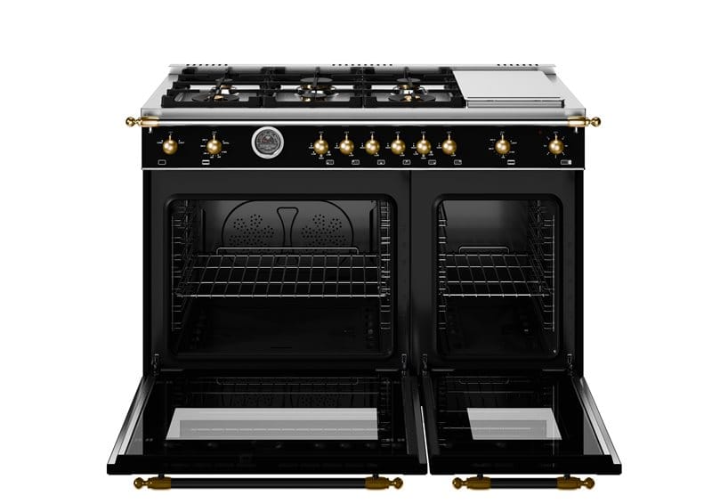 Bertazzoni Heritage Series 48 inch Gold Accent 6 Brass Burners Gas Ranges