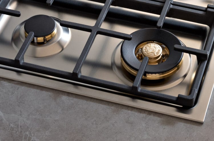 Bertazzoni Master Series 30" 4 Brass Burners Stainless Steel Drop-in Gas Cooktop MAST304QBXT Luxury Appliances Direct