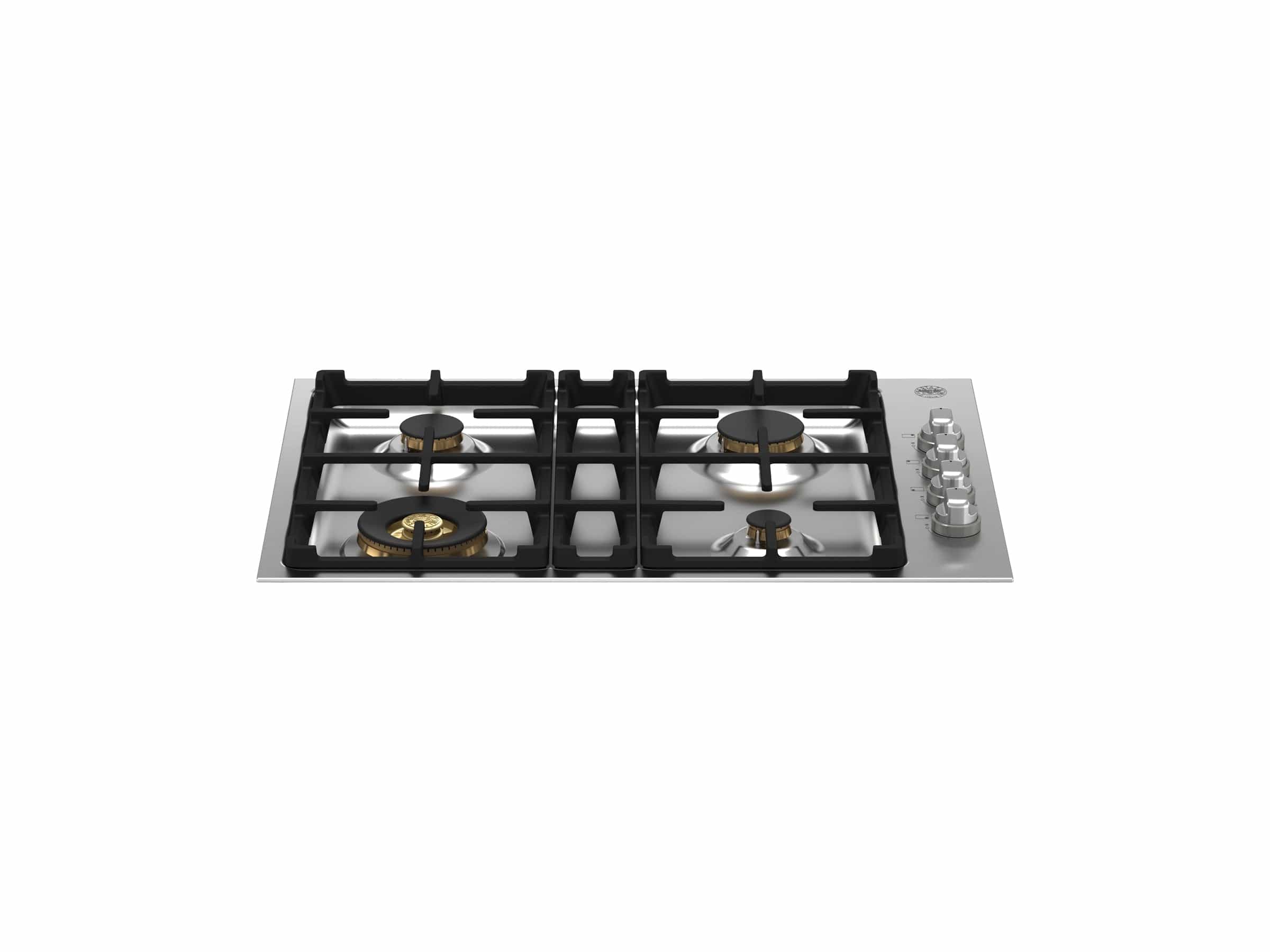 Bertazzoni Master Series 30" 4 Brass Burners Stainless Steel Drop-in Gas Cooktop MAST304QBXT Luxury Appliances Direct