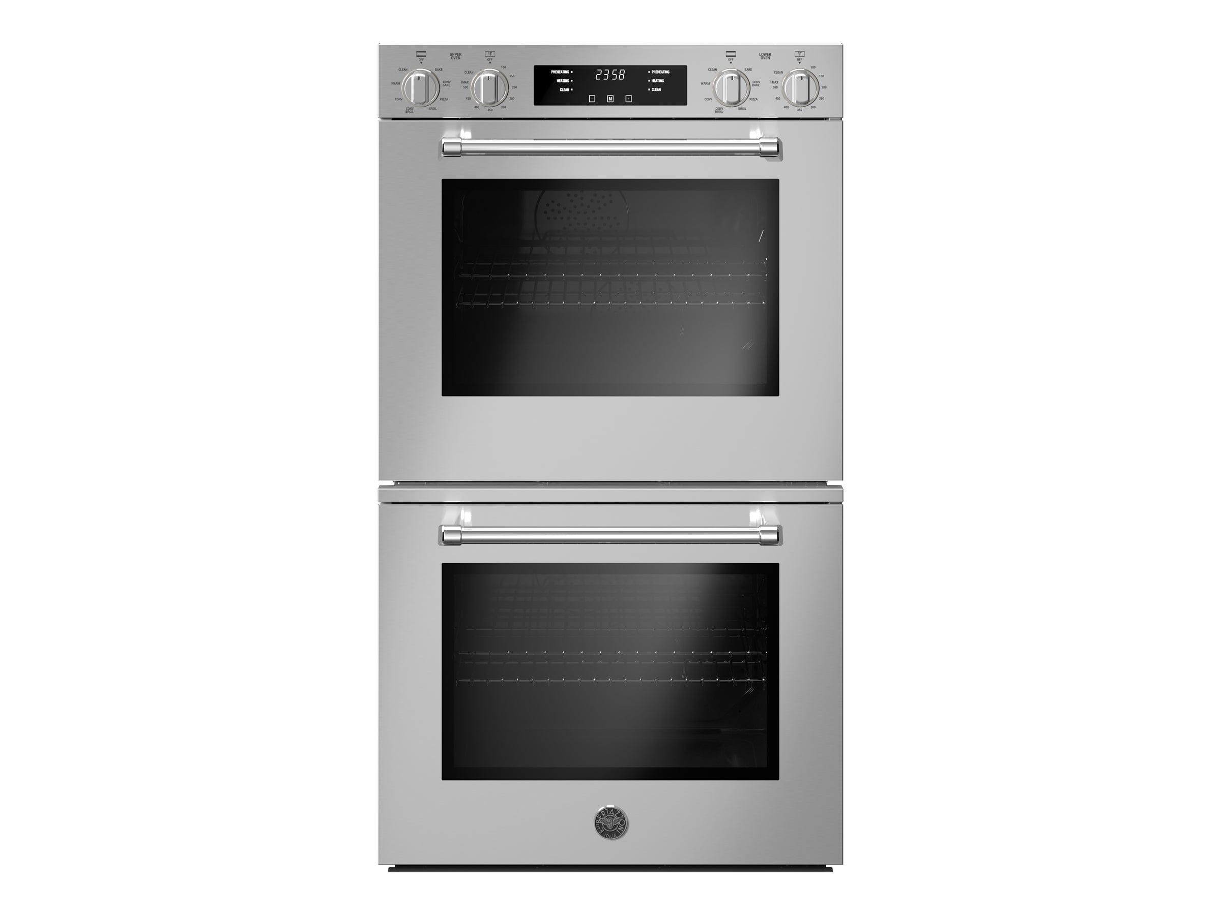 Bertazzoni Master Series 30" 8.2 Cu.Ft. Double Stainless Steel Self-Clean Convection Electric Wall Oven MAST30FDEXV Luxury Appliances Direct