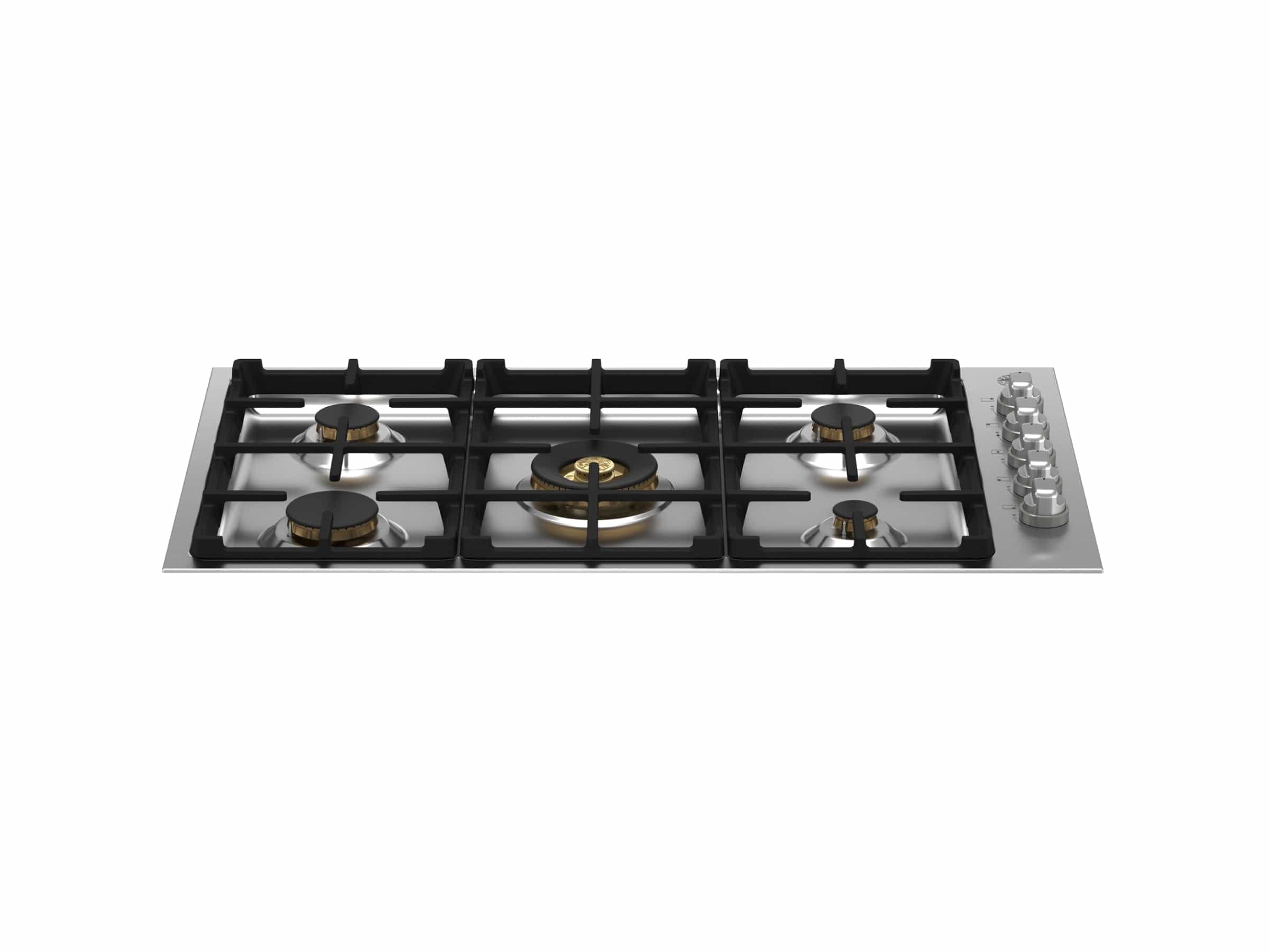 Bertazzoni Master Series 36" 5 Brass Burners Stainless Steel Drop-in Gas Cooktop MAST365QBXT Luxury Appliances Direct
