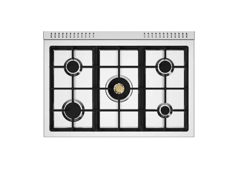 Bertazzoni Master Series 36 inch Dual Fuel Gold Accent 5 Burner Electric Oven