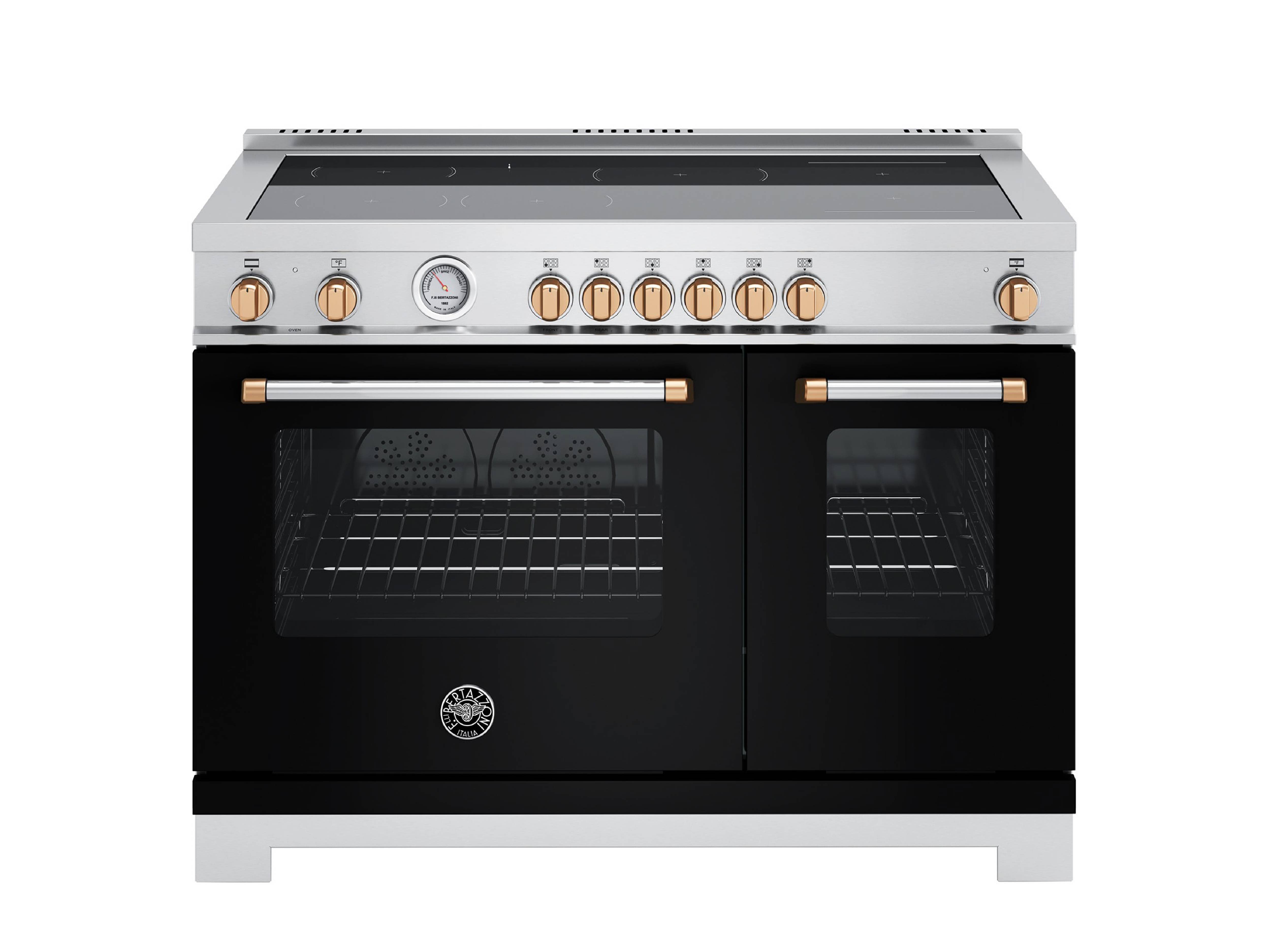 Bertazzoni Master Series 48 inch 6 Heating Zone Gold Accent Induction Ranges
