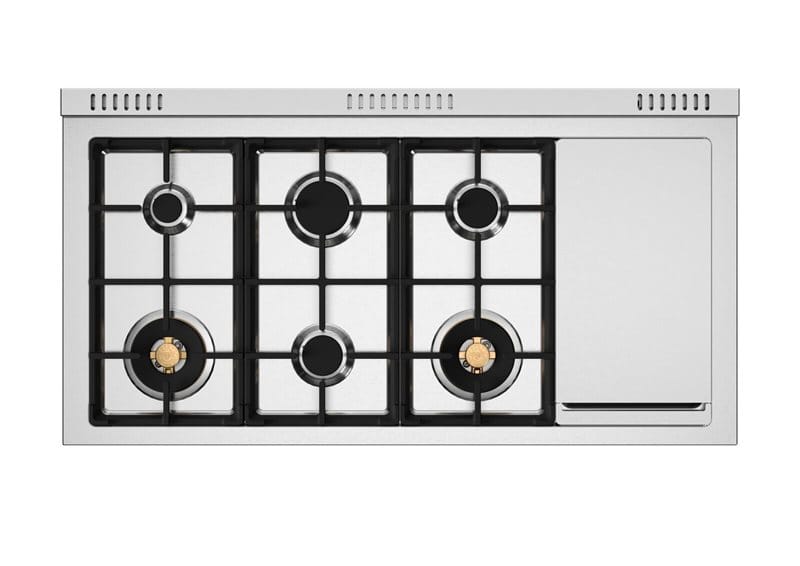Bertazzoni Master Series 48-inch Gold Accents 6 Burner All Gas Ranges