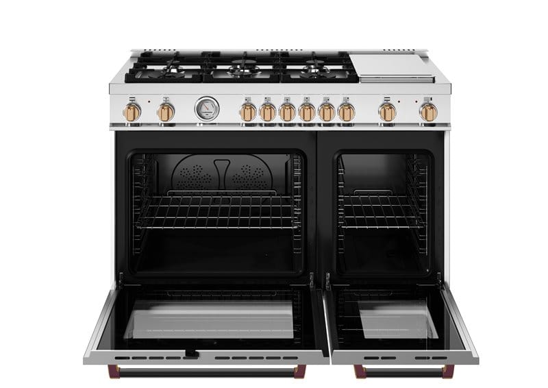 Bertazzoni Master Series 48-inch Gold Accents 6 Burner All Gas Ranges