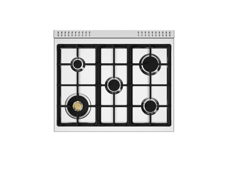 Bertazzoni Master Series Black 30-Inch All Gas Ranges with Gold Accents
