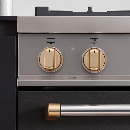 Bertazzoni Master Series White 30-Inch All Gas Ranges with Gold Accents