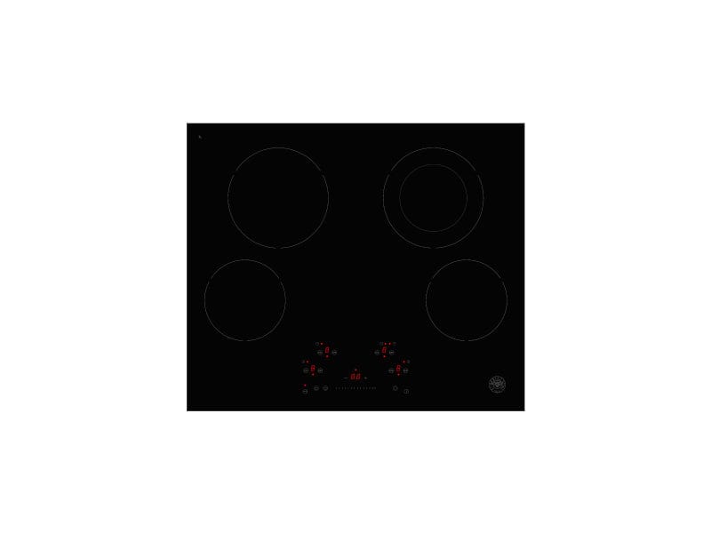 Bertazzoni Professional Series 24" 4 Heating Zones Nero Touch Control Electric Cooktop PE244CER Luxury Appliances Direct