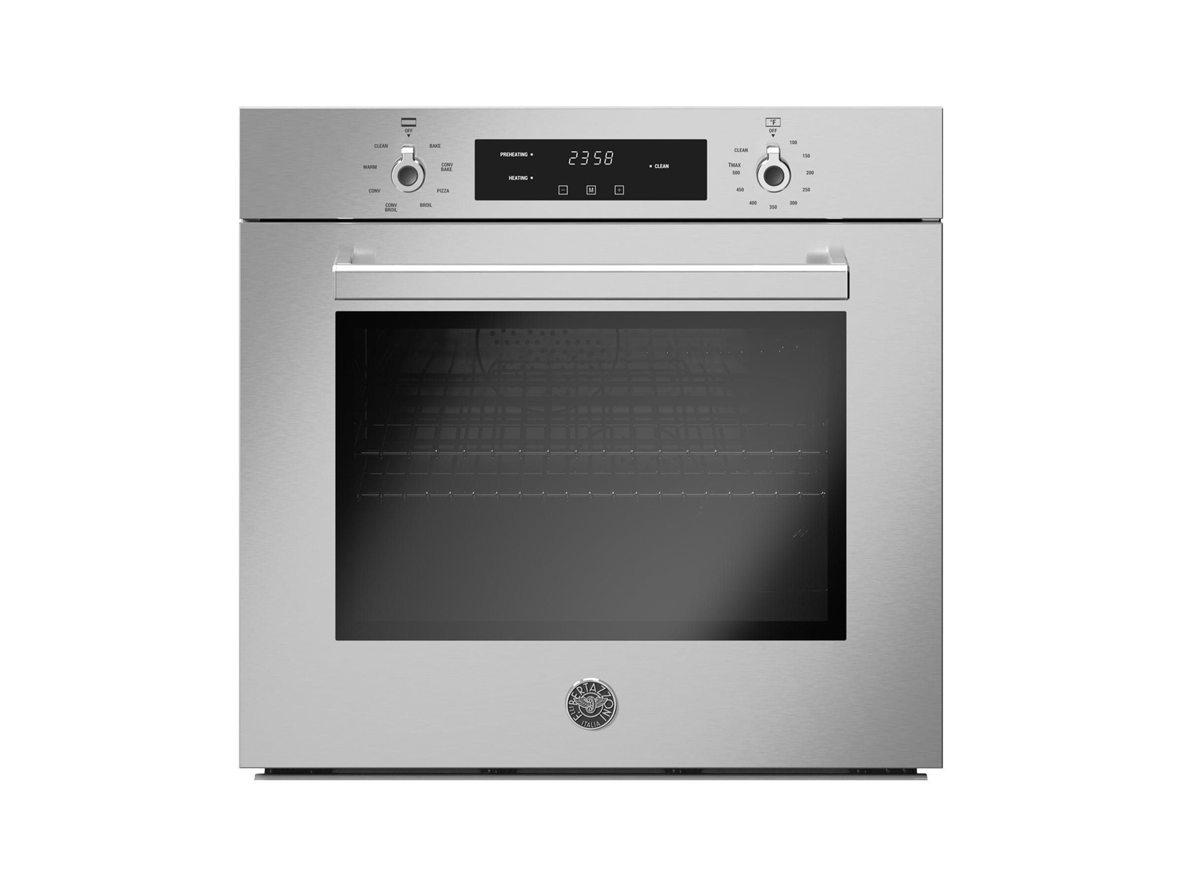 Bertazzoni Professional Series 30" 4.1 Cu.Ft. Stainless Steel Self-Clean Convection Electric Wall Oven PROF30FSEXV Luxury Appliances Direct