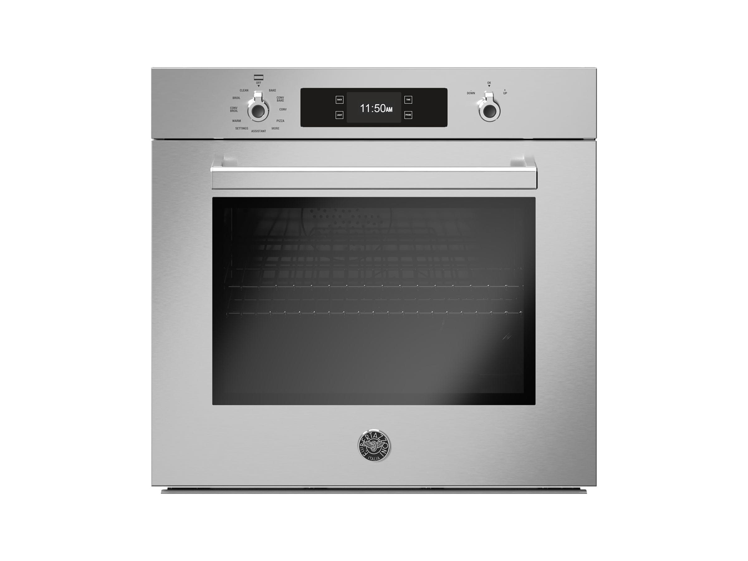 Bertazzoni Professional Series 30" 4.1 Cu.Ft. Stainless Steel Self-Clean Convection Electric Wall Oven With Bertazzoni Assistant PROF30FSEXT Luxury Appliances Direct