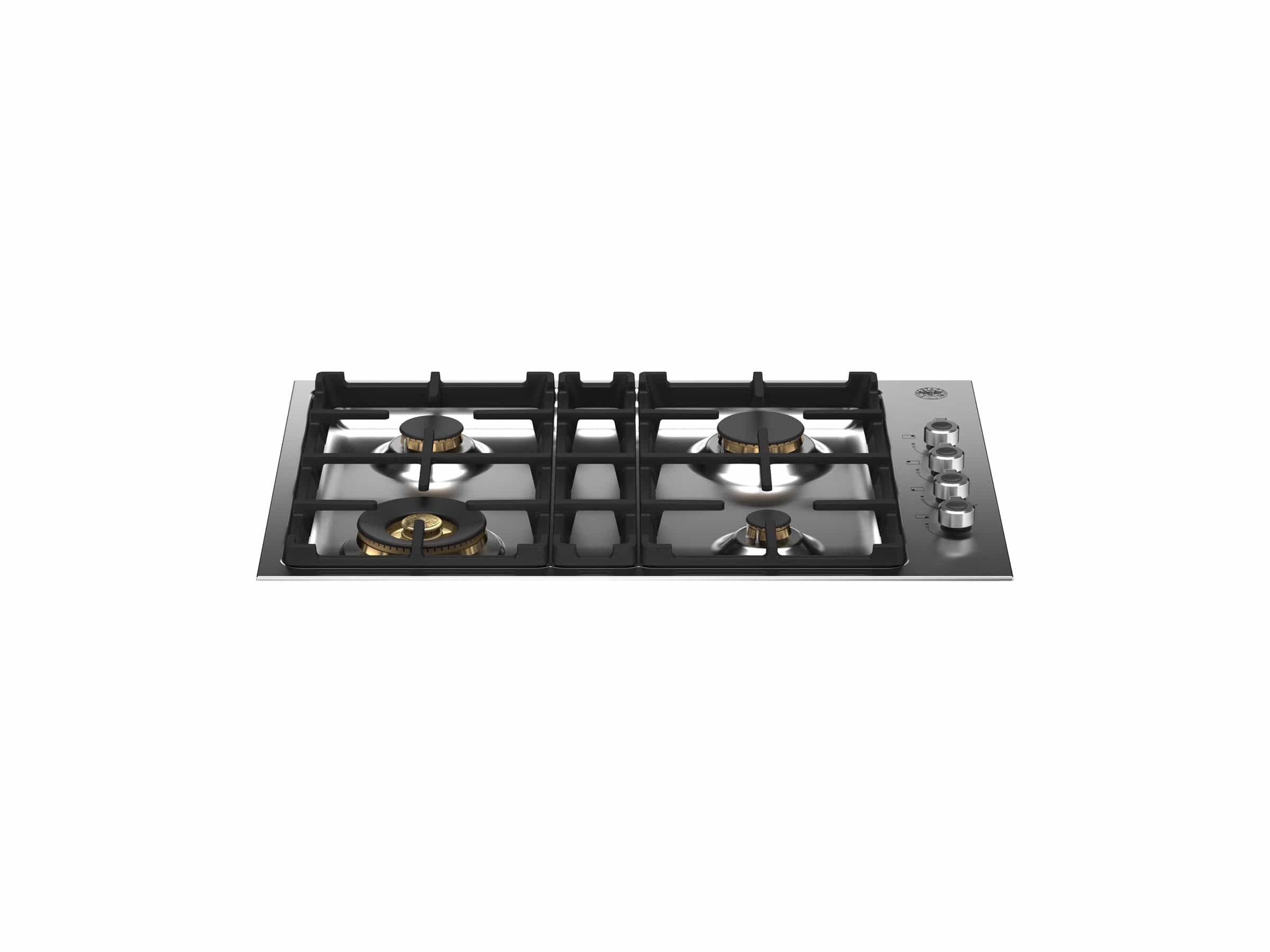 Bertazzoni Professional Series 30" 4 Brass Burners Stainless Steel Drop-in Gas Cooktop PROF304QBXT Luxury Appliances Direct