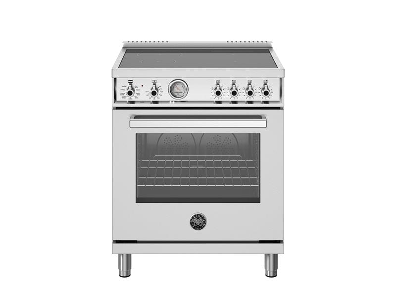 Bertazzoni Professional Series 30" 4 Heating Zones Stainless Steel Freestanding Induction Range With 4.7 Cu.Ft. Oven PRO304INMXV Luxury Appliances Direct