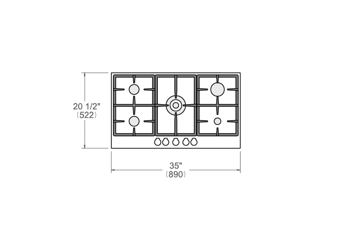 Bertazzoni Professional Series 5 Burner Front Control Gas Cooktop