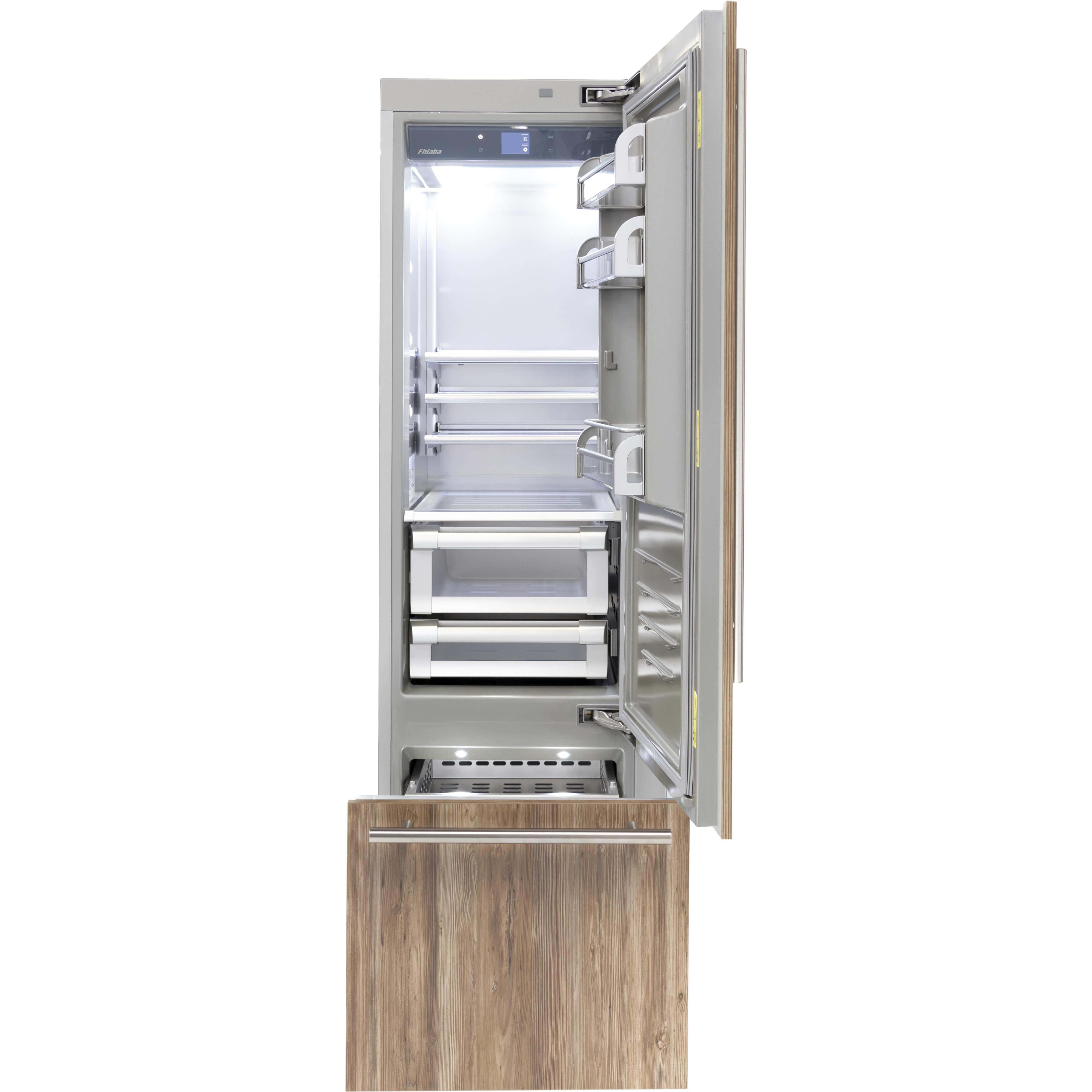 Fhiaba 24-inch, 11.58 cu. ft. Bottom Freezer Refrigerator FI24B-RO1 Refrigerators FI24BRO1 Luxury Appliances Direct