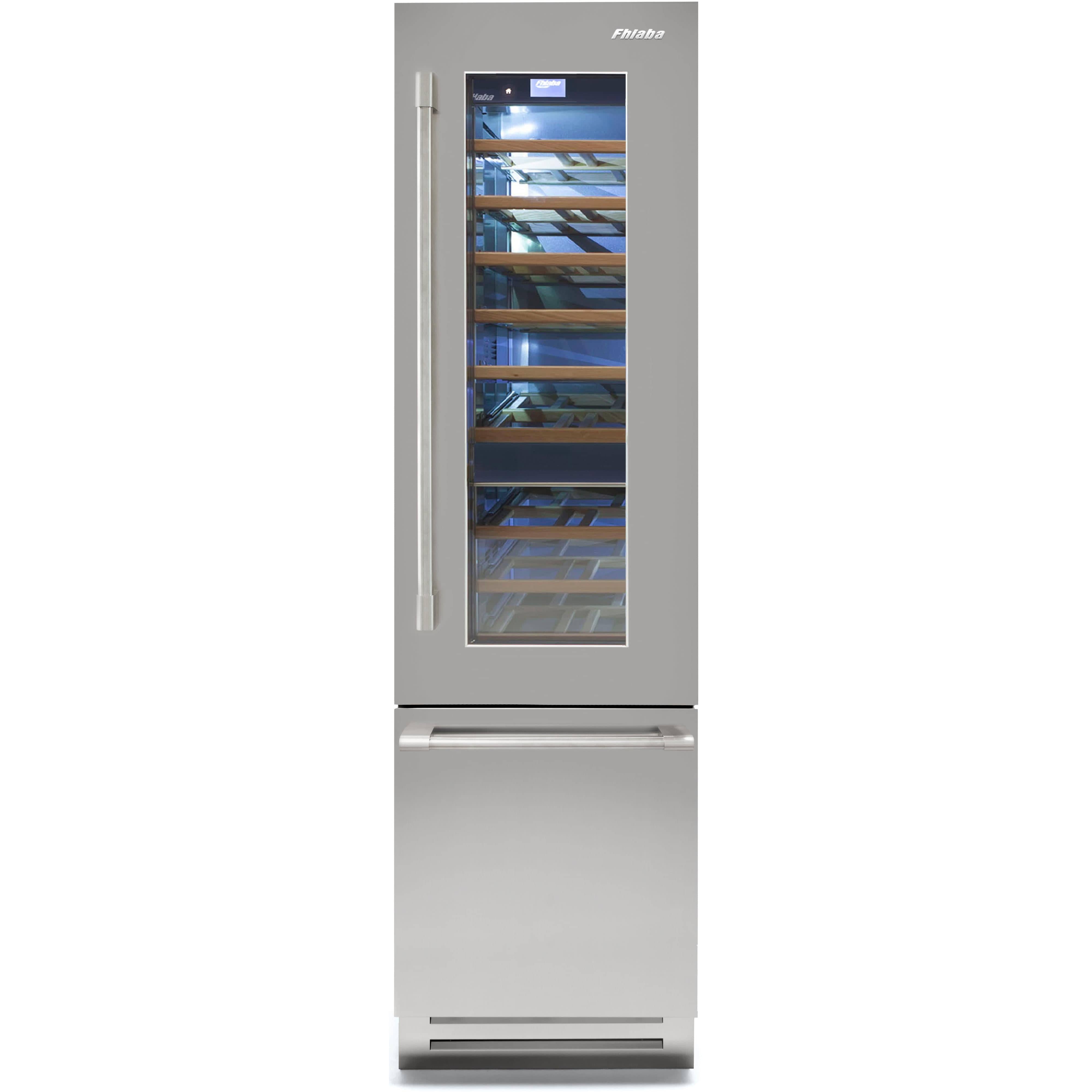 Fhiaba 24-inch Built-in Wine Cellar and Freezer Refrigerator with Smart Touch TFT Display FK24BWR-RGS1 Refrigerators FK24BWRRGS1 Luxury Appliances Direct