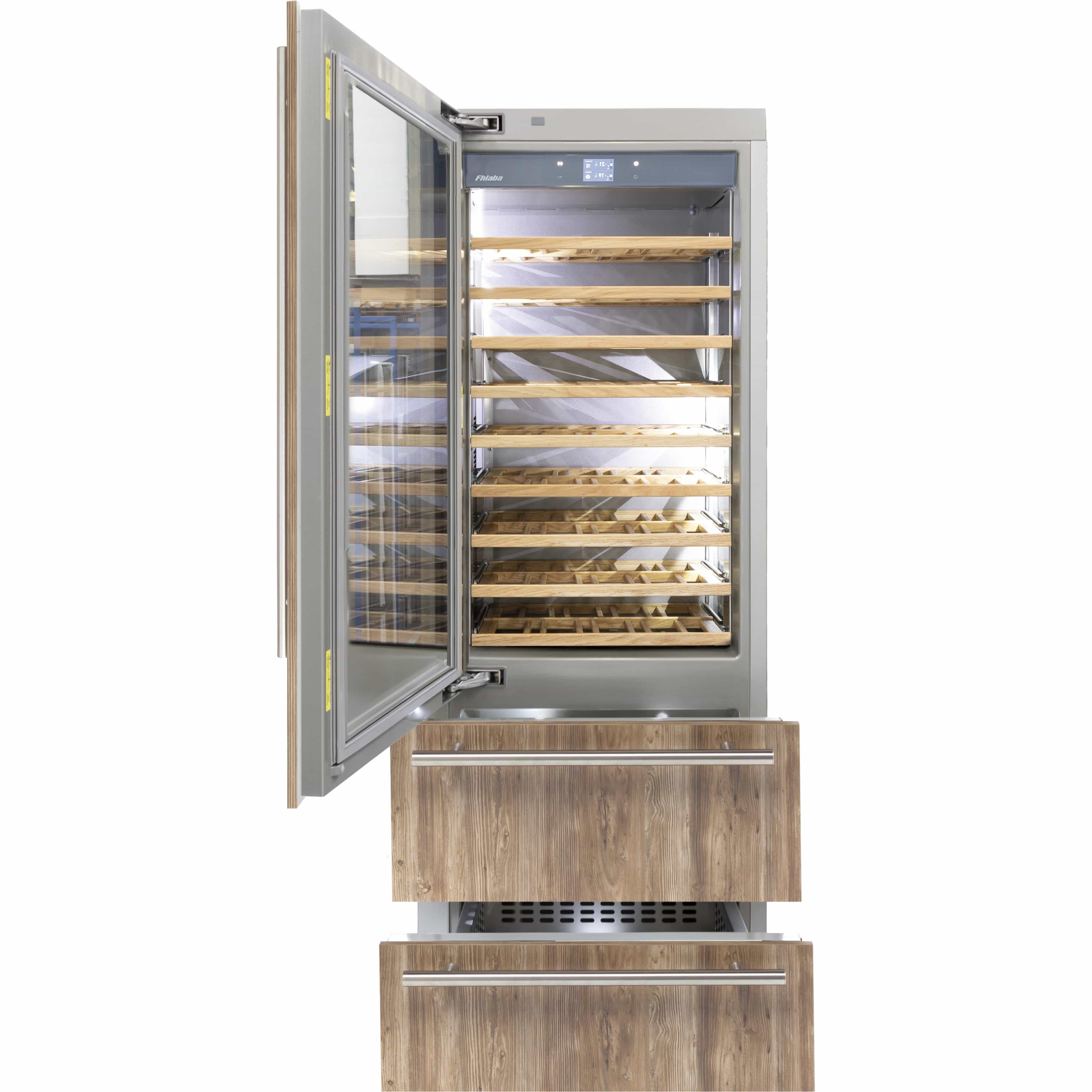 Fhiaba 30-inch, Built-in Refrigeration with Wine Storage FI30BDW-LGO1 Refrigerators FI30BDWLGO1 Luxury Appliances Direct
