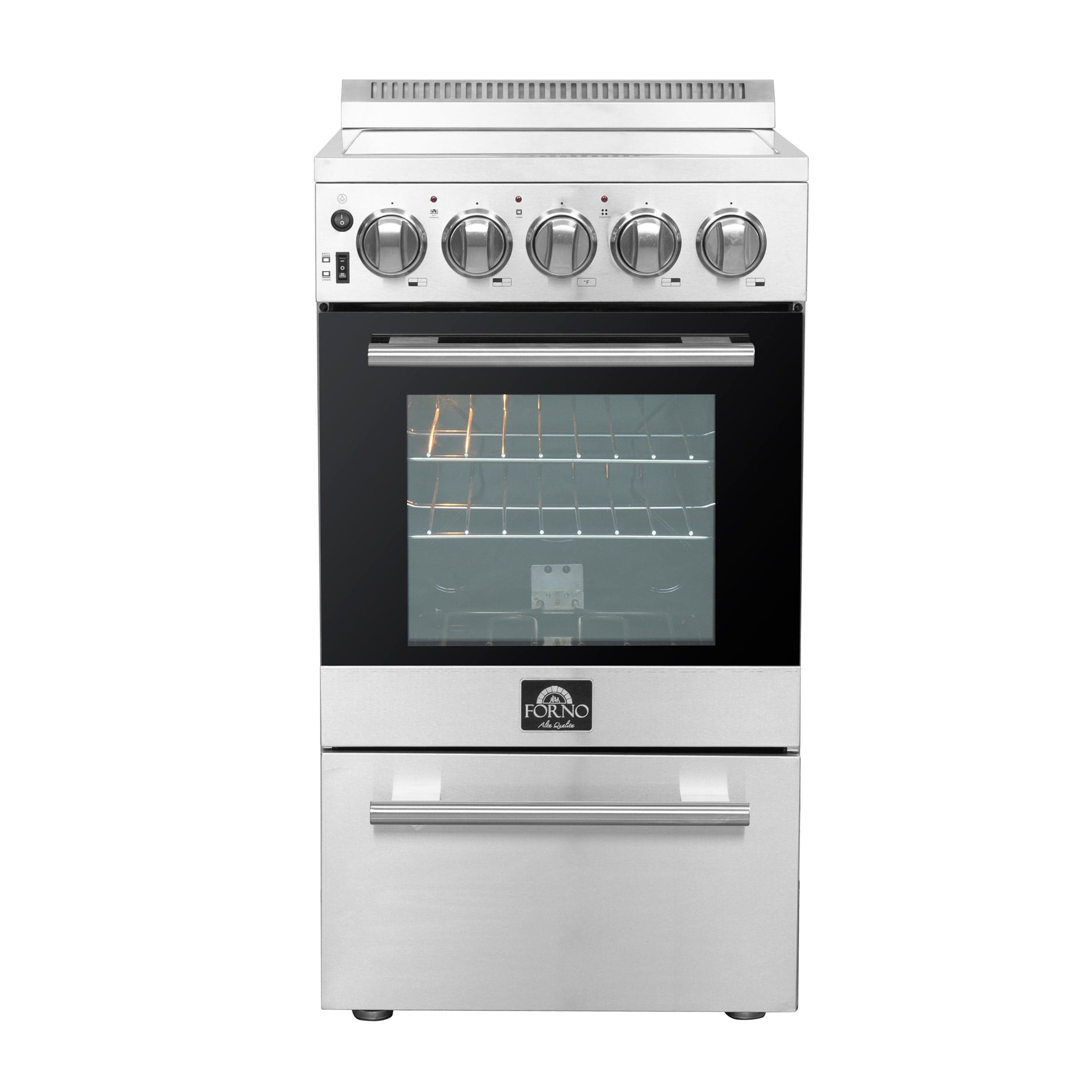 Forno 20" Freestanding Electric Range With 4 Elements in Stainless Steel, FFSEL6052-20 Ranges FFSEL6052-20 Luxury Appliances Direct