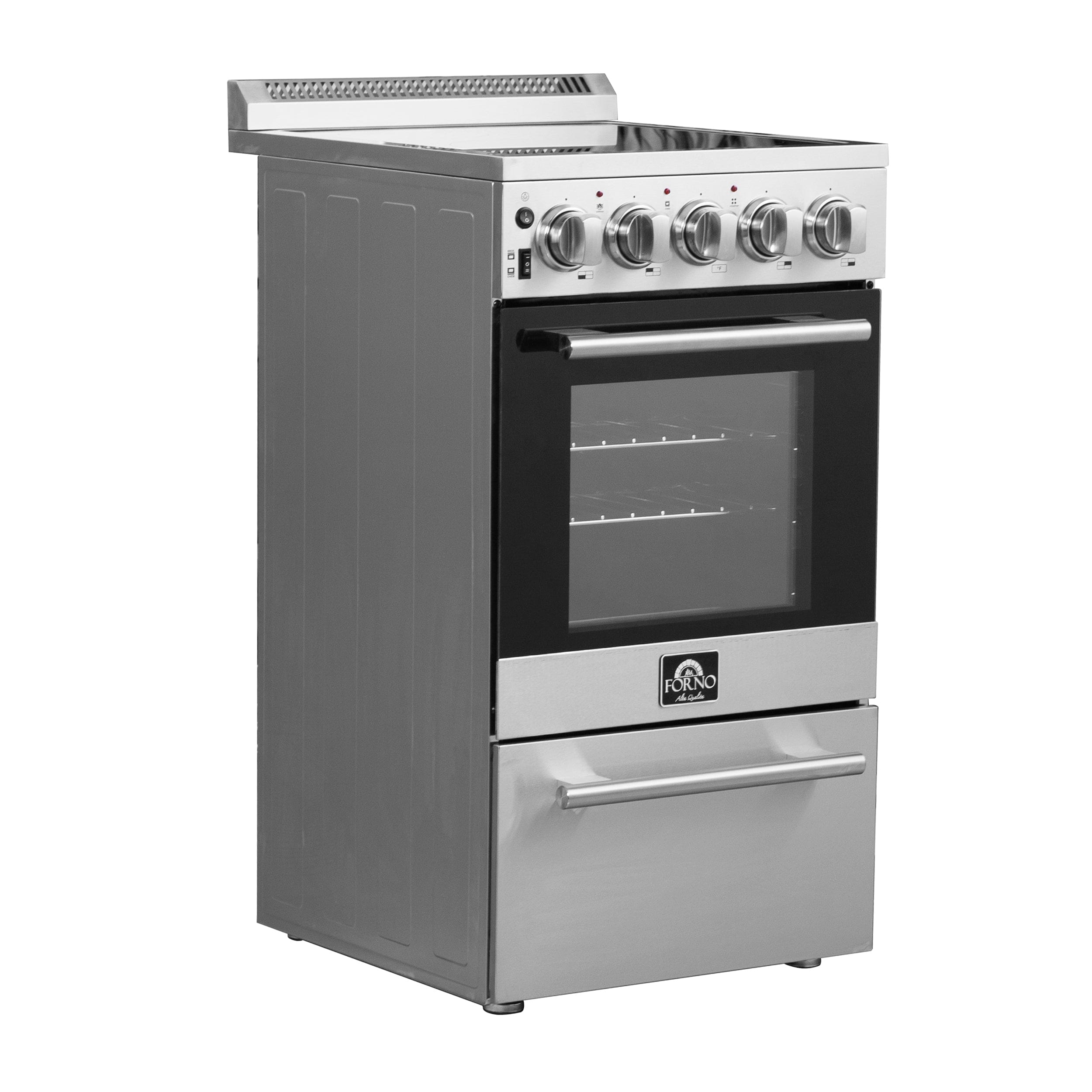 Forno 20" Freestanding Electric Range With 4 Elements in Stainless Steel, FFSEL6052-20 Ranges FFSEL6052-20 Luxury Appliances Direct