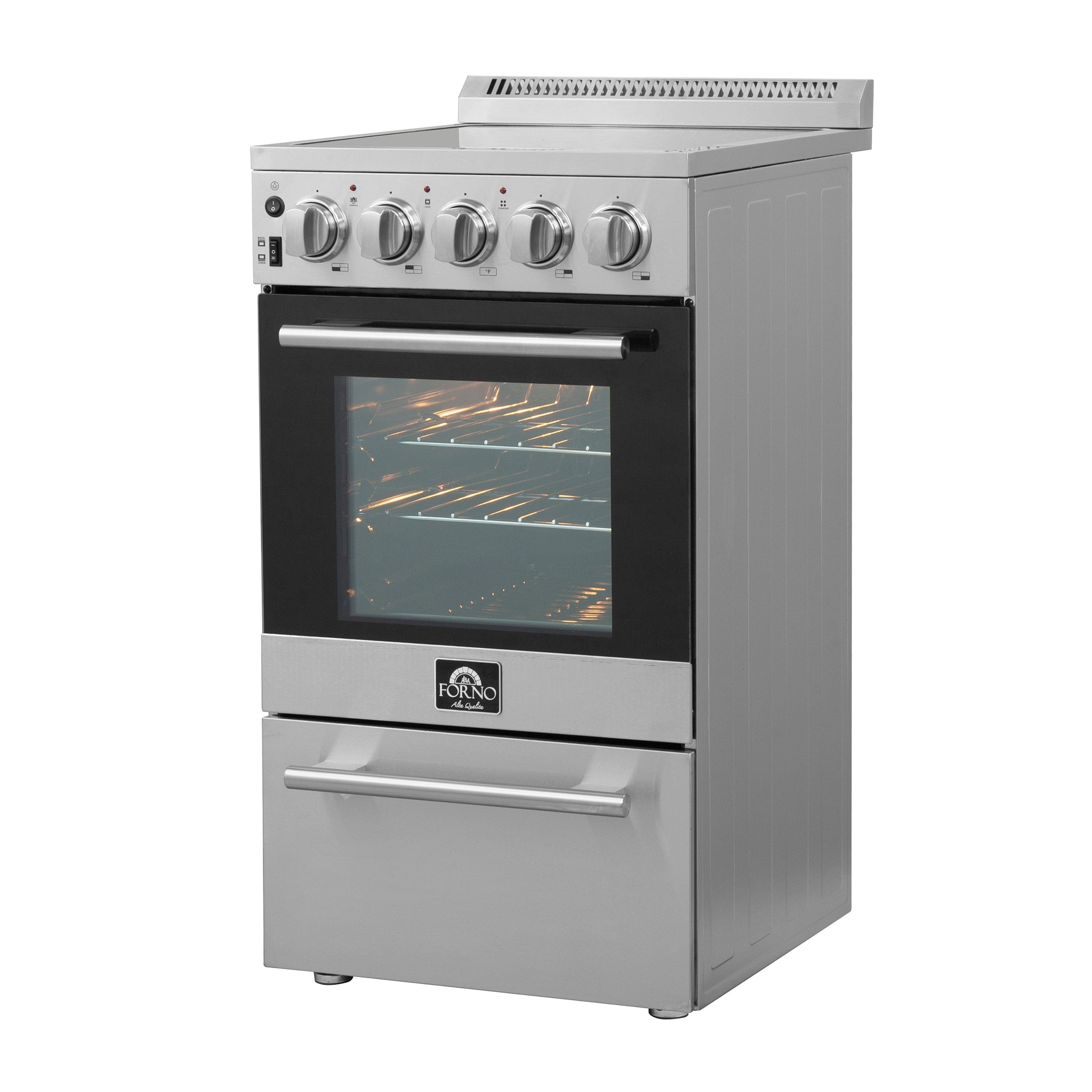 Forno 20" Freestanding Electric Range With 4 Elements in Stainless Steel, FFSEL6052-20 Ranges FFSEL6052-20 Luxury Appliances Direct