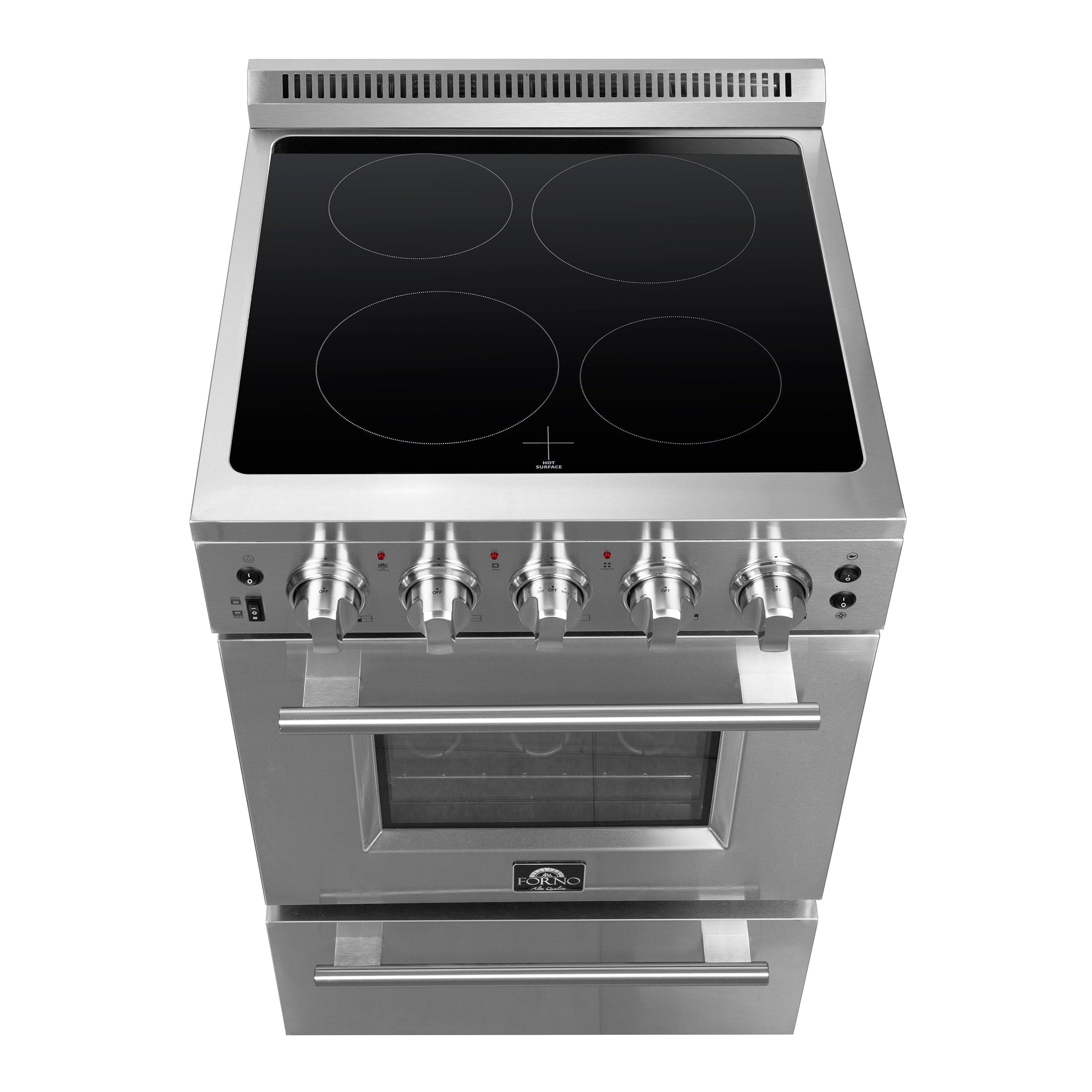 Forno 24" Freestanding Electric Range With 4 Element Burners in Stainless Steel, FFSEL6069-24 Range FFSEL6069-24 Luxury Appliances Direct