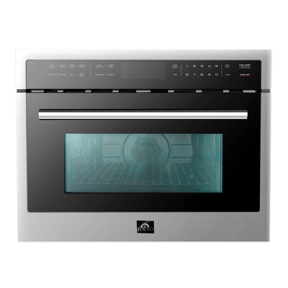 Forno 24 inch Microwave Oven In Stainless Steel, 1.6 cu.ft., FMWDR3093-24 Microwave FMWDR3093-24 Luxury Appliances Direct