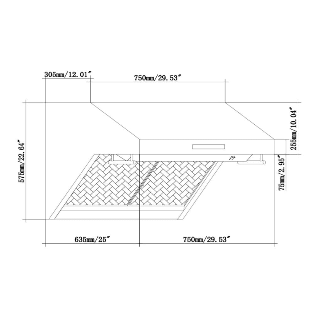 Forno Savona 30" 600 CFM Wall Mount Range Hood and Back Splash, FRHWM5029-30HB I Luxury Appliances Direct