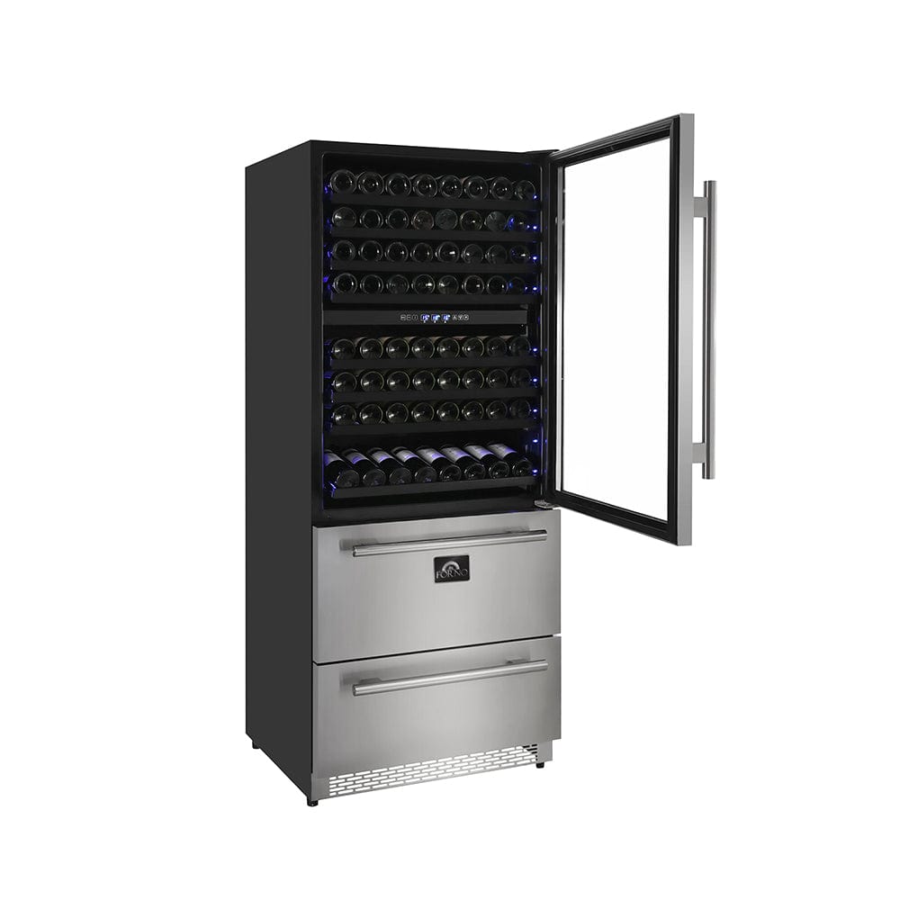 Forno 30" Capraia Triple Zone Wine and Beverage Cooler FWCDR6661-30 I Luxury Appliances Direct