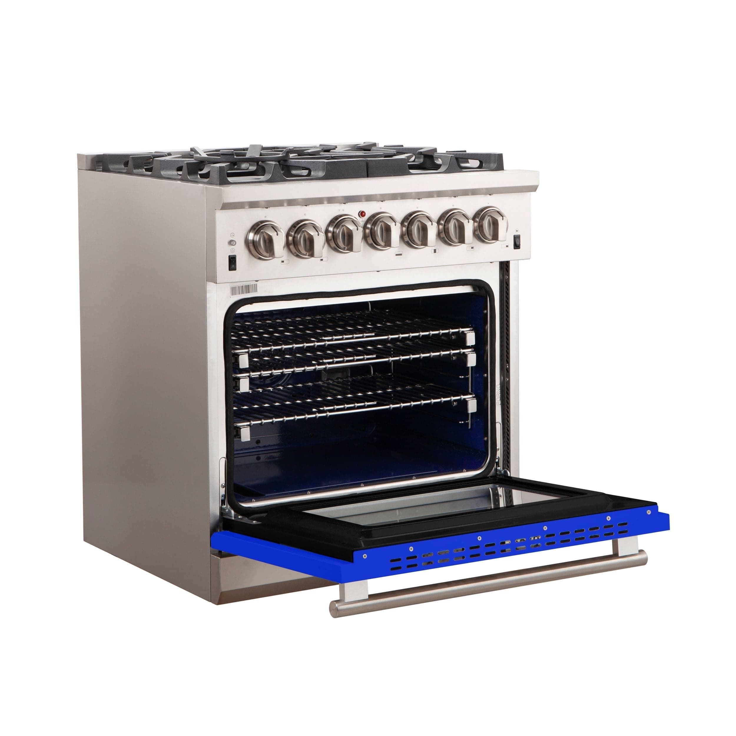 Forno 30 Inch Professional Freestanding Gas Range in Blue, FFSGS6260-30BLU Range FFSGS6260-30BLU Luxury Appliances Direct