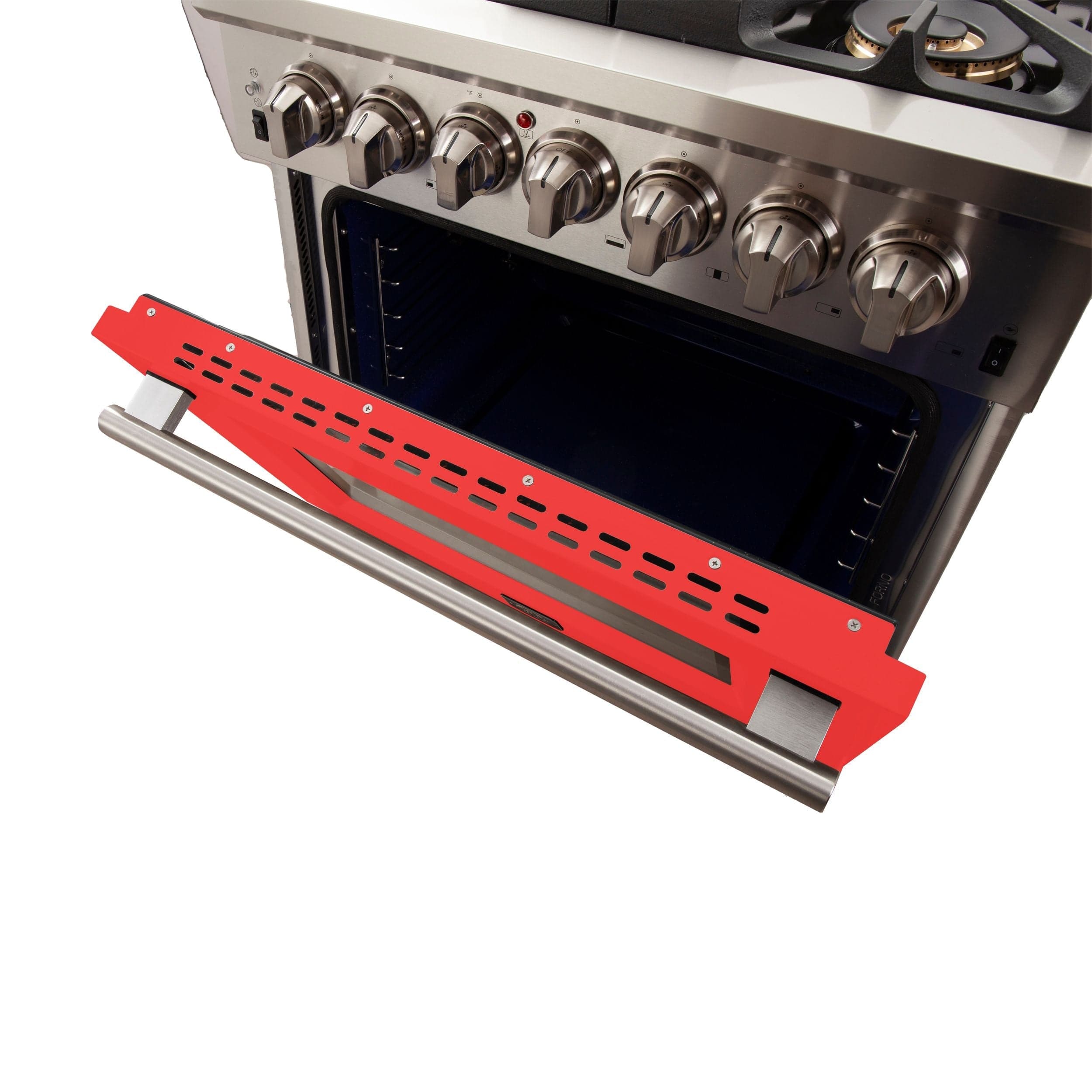 Forno 30 Inch Professional Freestanding Gas Range in Red, FFSGS6260-30RED Range FFSGS6260-30RED Luxury Appliances Direct