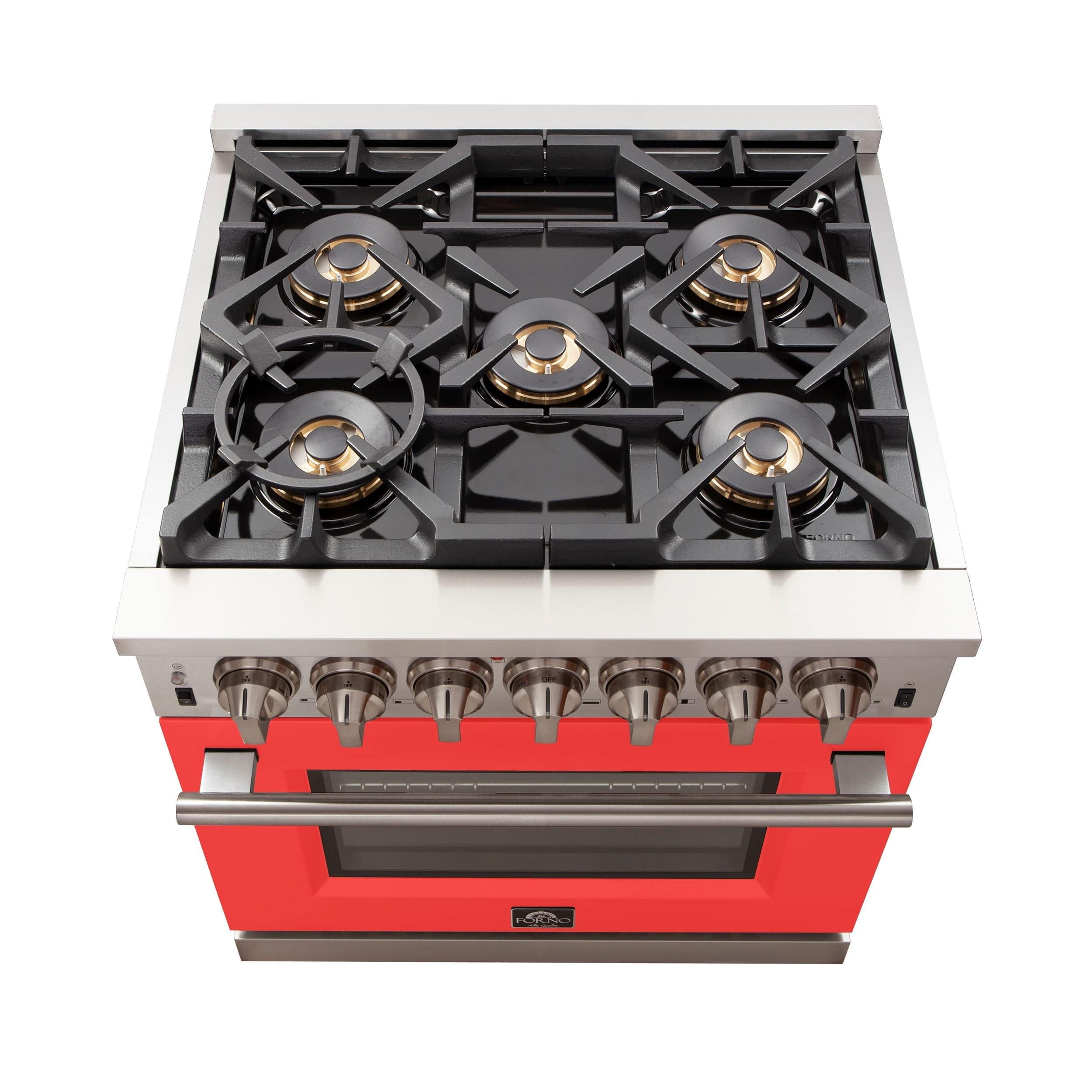 Forno 30 Inch Professional Freestanding Gas Range in Red, FFSGS6260-30RED Range FFSGS6260-30RED Luxury Appliances Direct