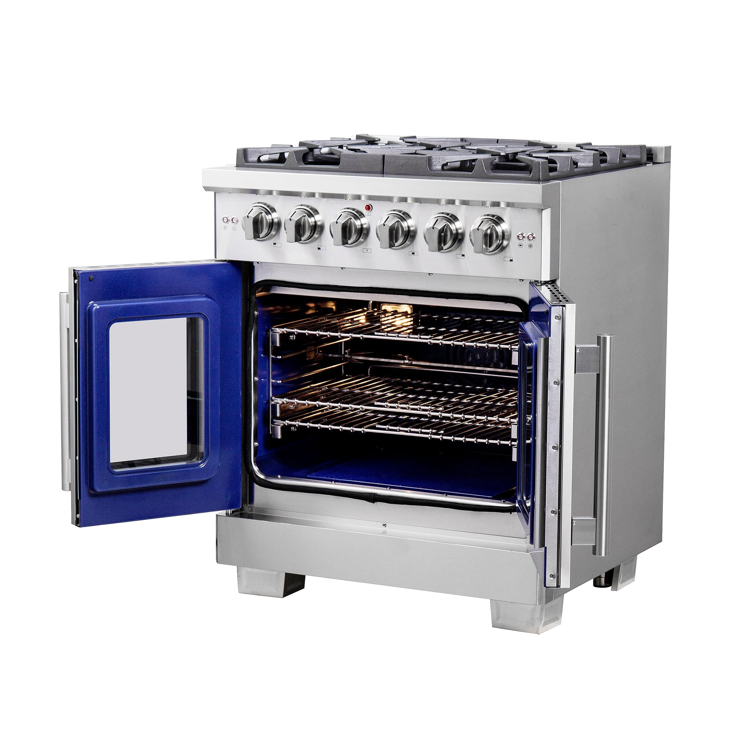 Forno 30" Professional Gas Range With French Door And 5 Sealed Burners, FFSGS6460-30 Range FFSGS6460-30 Luxury Appliances Direct