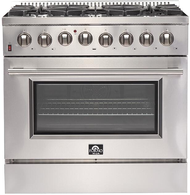 Forno 36" Galiano Gas Burner / Electric Oven in Stainless Steel 6 Italian Burners, FFSGS6156-36 I Luxury Appliances Direct