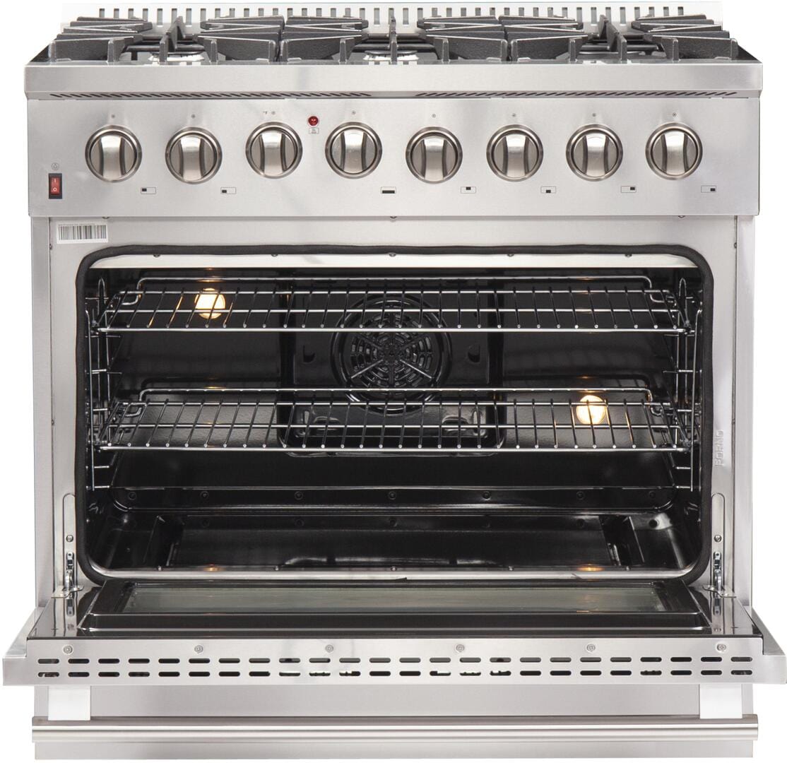 Forno 36″ Galiano Gas Burner / Electric Oven in Stainless Steel 6 Italian Burners, FFSGS6156-36 Ranges FFSGS6156-36 Luxury Appliances Direct