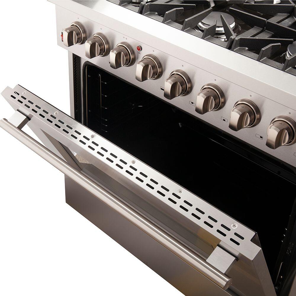 Forno 36" Galiano Gas Burner / Electric Oven in Stainless Steel 6 Italian Burners, FFSGS6156-36 I Luxury Appliances Direct