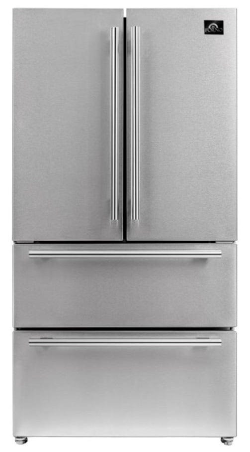 Forno 36 in. 19 cu.ft. French Door Refrigerator in Stainless Steel, FFRBI1820-36SB Refrigerator FFRBI1820-36SB Luxury Appliances Direct