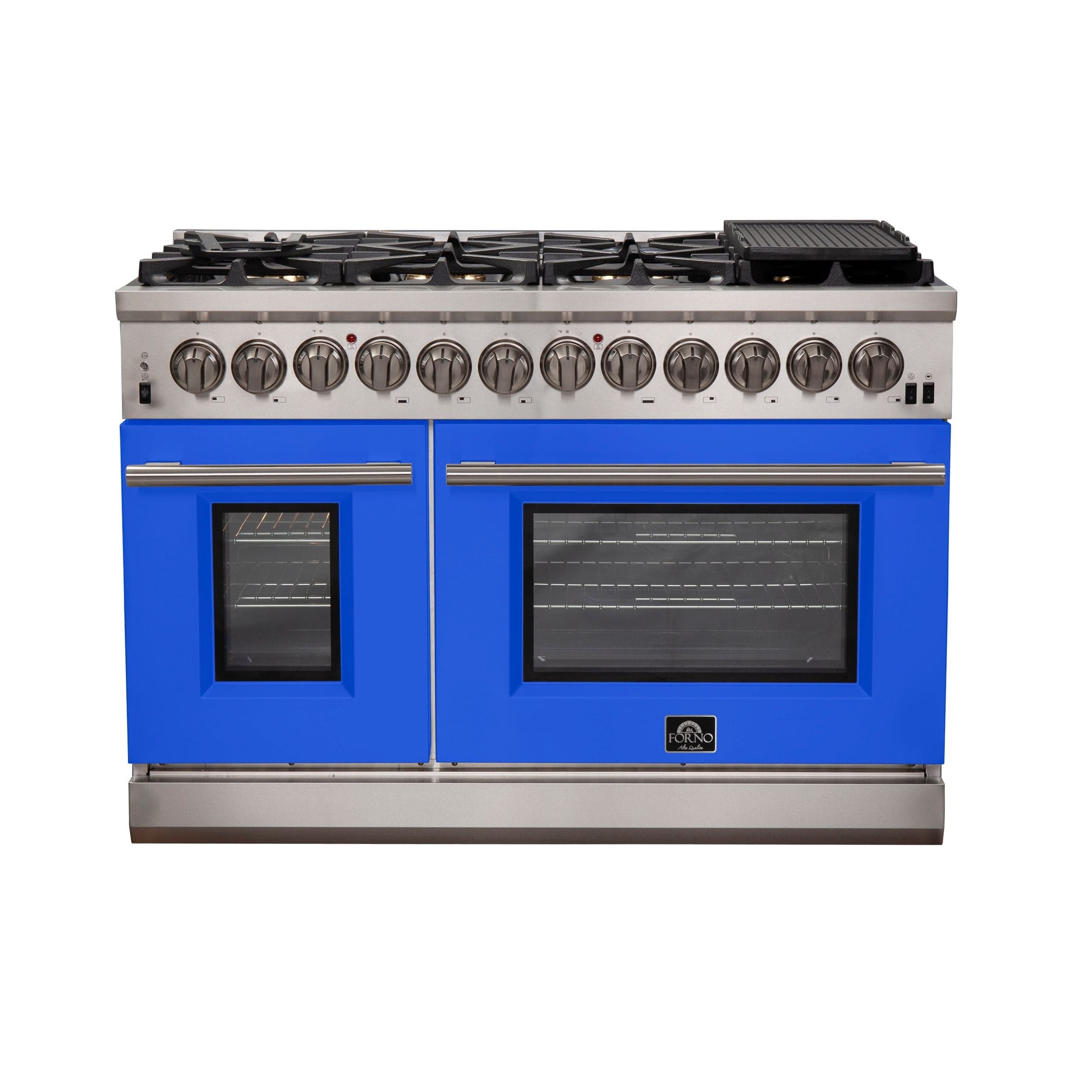 Forno 48 Inch Professional Freestanding Dual Fuel Range in Blue, FFSGS6187-48BLU Range FFSGS6187-48BLU Luxury Appliances Direct