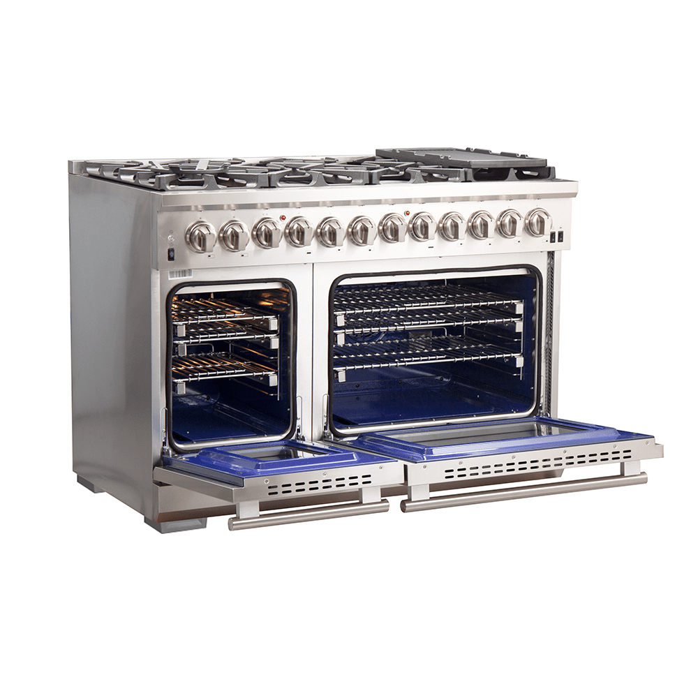 Forno 48″ Pro Series Capriasca Gas Burner / Electric Oven in Stainless Steel 8 Italian Burners, FFSGS6187-48 Range FFSGS6187-48 Luxury Appliances Direct