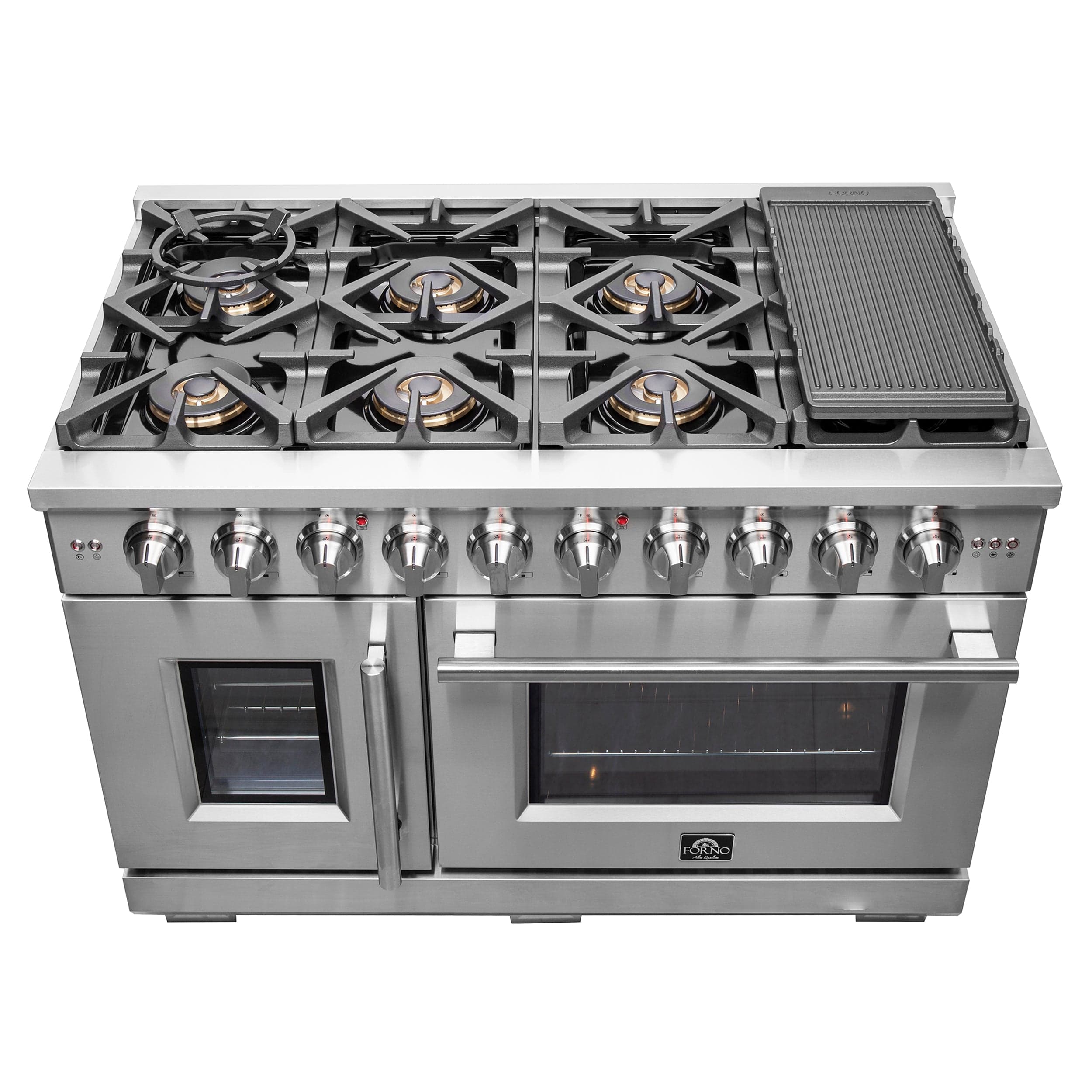 Forno 48" Professional Gas Range With French Door And 8 Sealed Burners, FFSGS6460-48 Range FFSGS6460-48 Luxury Appliances Direct