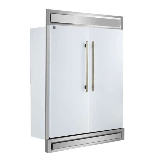 Forno 60-Inch Maderno 2-Convertible Refrigerator with Modern Grill FFFFD1722-60MG-WHT