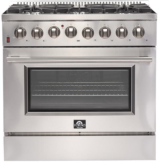 Forno Appliance Package - 36 Inch Dual Fuel Range, Range Hood, Refrigerator, Microwave Drawer, Dishwasher, Wine Cooler, AP-FFSGS6156-36-9 Appliance Package AP-FFSGS6156-36-9 Luxury Appliances Direct