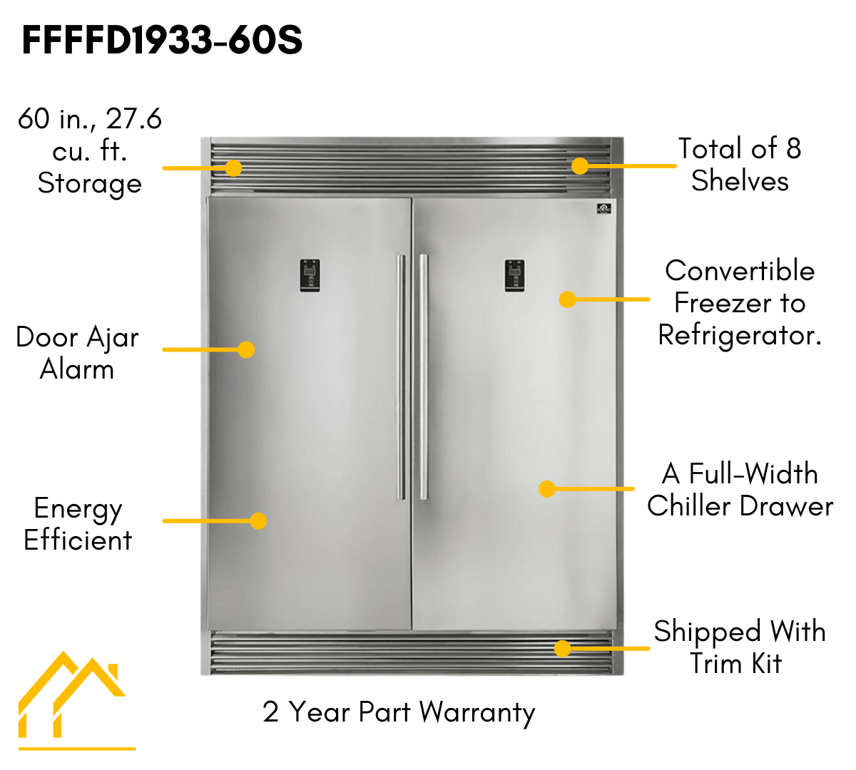 Forno Appliance Package - 36 Inch Gas Burner/Electric Oven Pro Range, Wall Mount Range Hood, Refrigerator, AP-FFSGS6187-36-W-4 Appliance Package AP-FFSGS6187-36-W-4 Luxury Appliances Direct