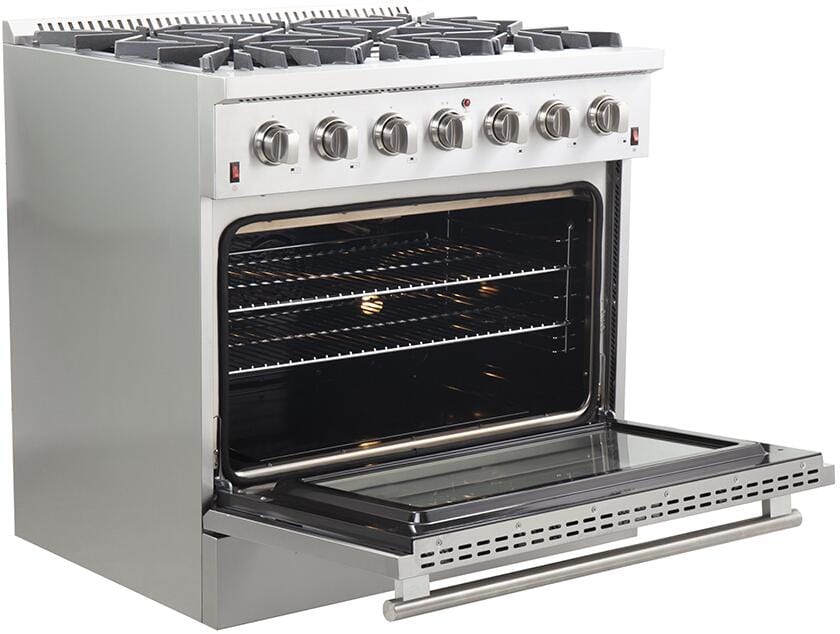 Forno Appliance Package- 36 Inch Gas Range, Wall Mount Range Hood, AP-FFSGS6244-36-W Appliance Packages AP-FFSGS6244-36-W Luxury Appliances Direct