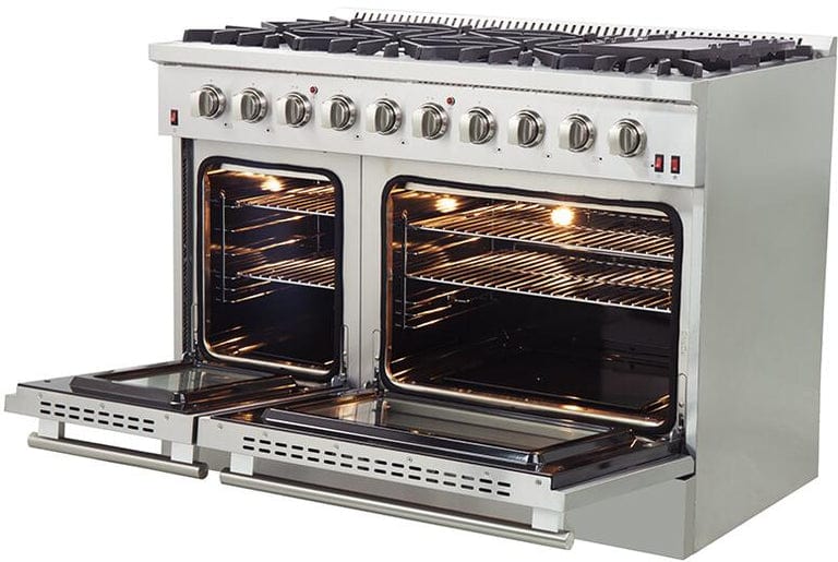 Forno Appliance Package - 48" Gas Range, Dishwasher, 48" Refrigerator, AP-FFSGS6244-48-11 I Luxury Appliances Direct