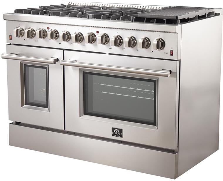 Forno Appliance Package - 48 Inch Dual Fuel Range, 60 Inch Refrigerator, Microwave Drawer, Dishwasher, AP-FFSGS6156-48-7 I Luxury Appliances Direct