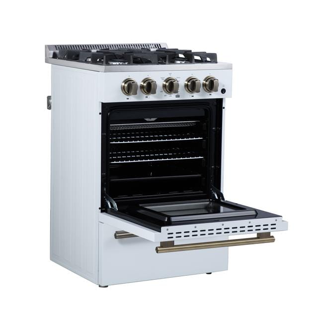 Forno Breno 24 Inch 4 Burner Gas Range in White FFSGS6272-24WHT