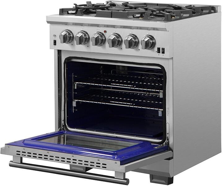 Forno Capriasca 30″ Gas Range in Stainless Steel with 5 Italian Burners, FFSGS6260-30 Ranges FFSGS6260-30 Luxury Appliances Direct