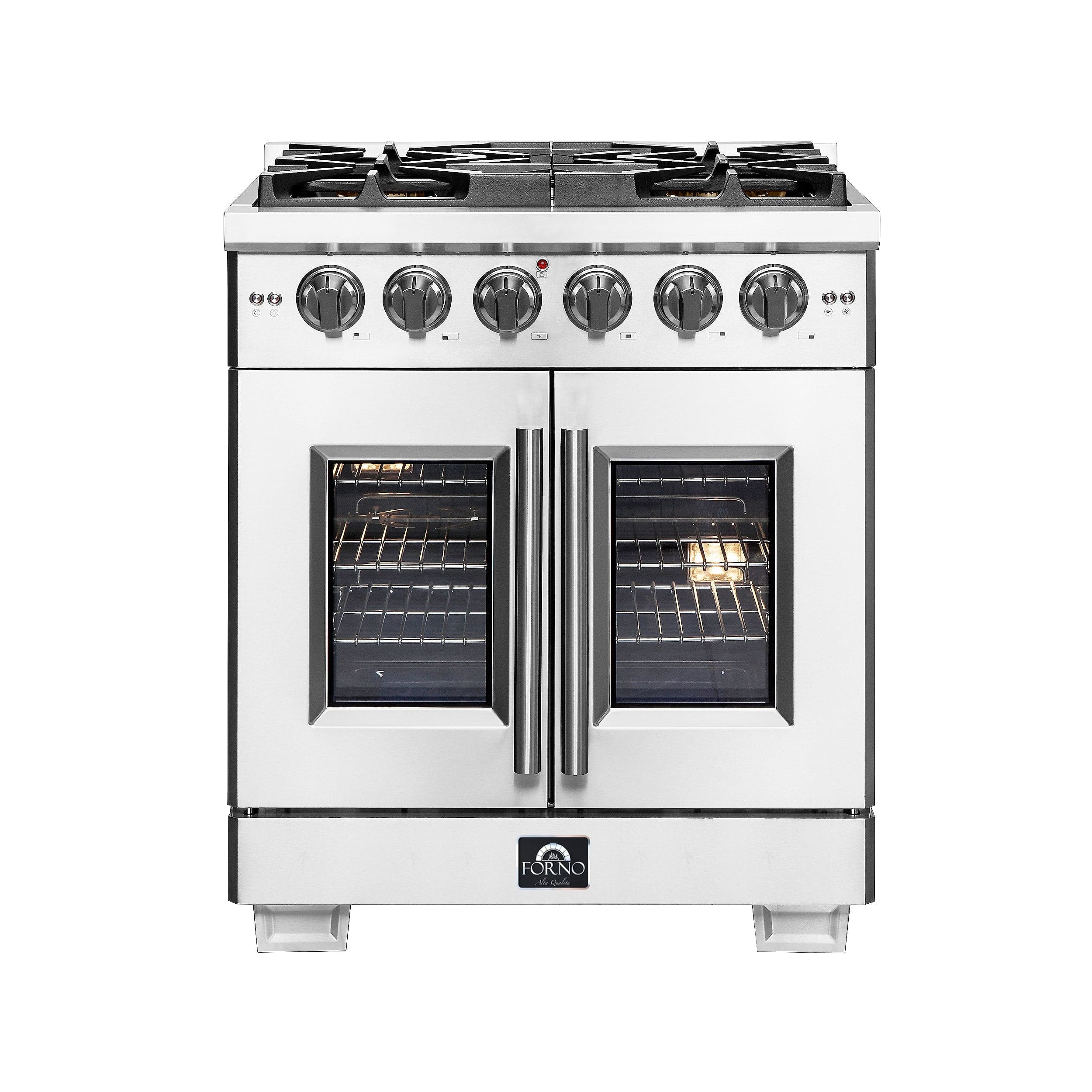 Forno Capriasca 30" Professional Gas Range With French Door And 5 Sealed Burners, FFSGS6460-30 Ranges FFSGS6460-30 Luxury Appliances Direct