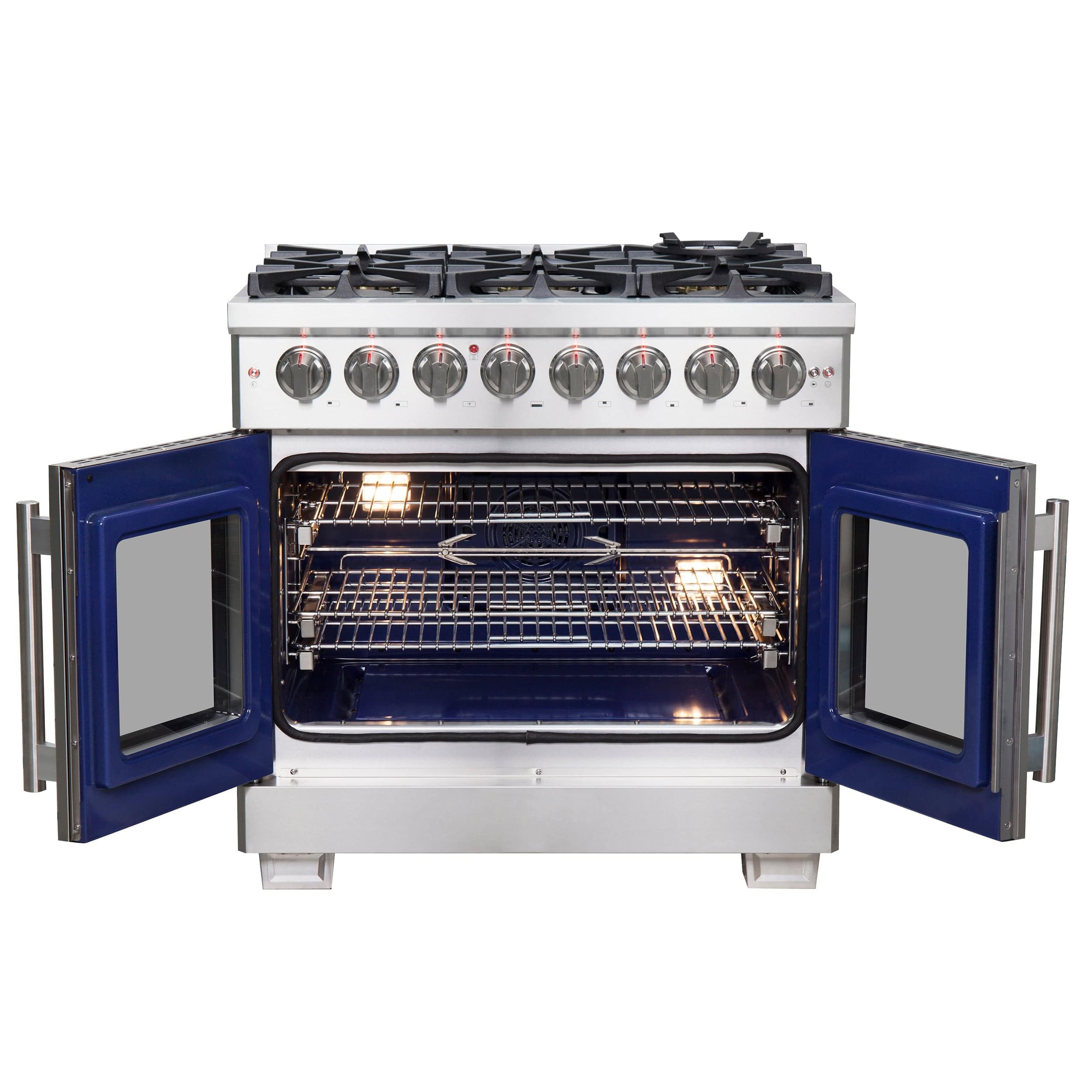 Forno Capriasca 36" Professional Gas Burner, Electric Oven Range With French Door And 6 Sealed Burners, FFSGS6387-36 Ranges FFSGS6387-36 Luxury Appliances Direct